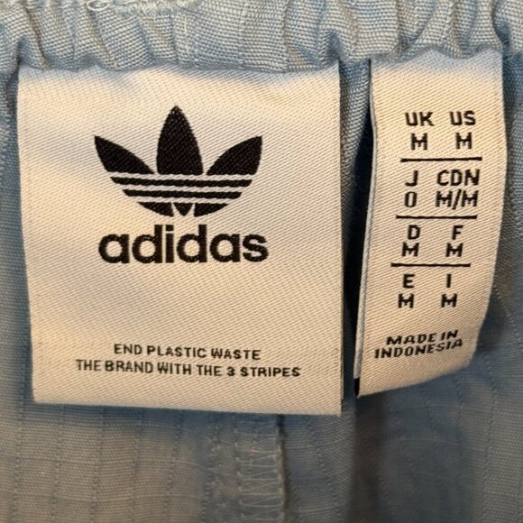 adidas Parley Ocean Green Earth Light Gray Blue Athletic Track Pants Size Medium - Picture 4 of 9